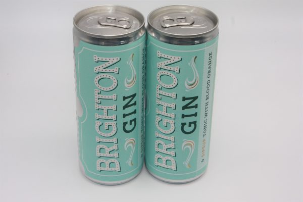 Can of Brighton Gin and Tonic with Blood Orange