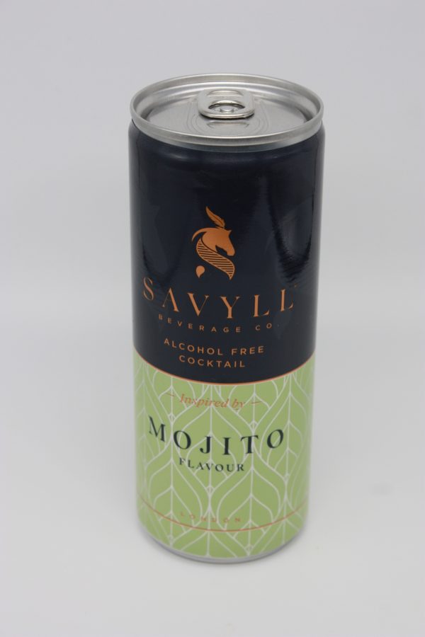 savyl alcohol free mojito on white background