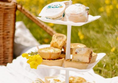 Easter afternoon tea on cake stand